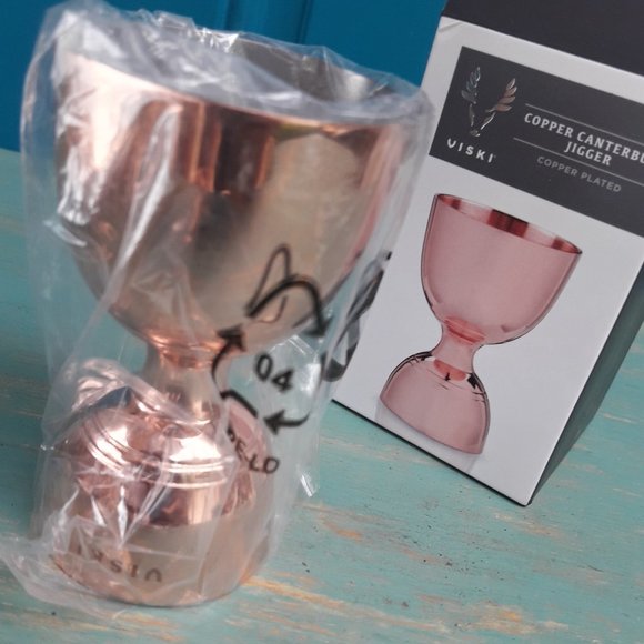 Jigger Double Shot Glass Copper Canterbury NEW Viski Bar Ware New with Tag n Box - Picture 11 of 13